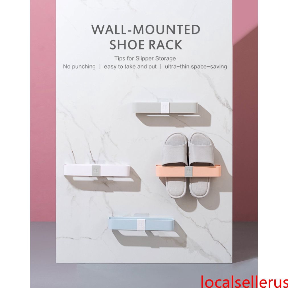 Bathroom Slippers Rack Wall Mounted Toilet Door Free Punching Shoe Rack Drain Rack Toilet Storage Lo Shopee Indonesia