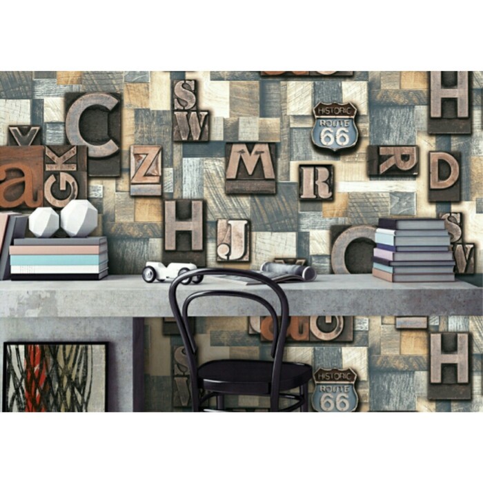 Wallpaper Dinding Cafe Kayu Tulisan Modern Cozy