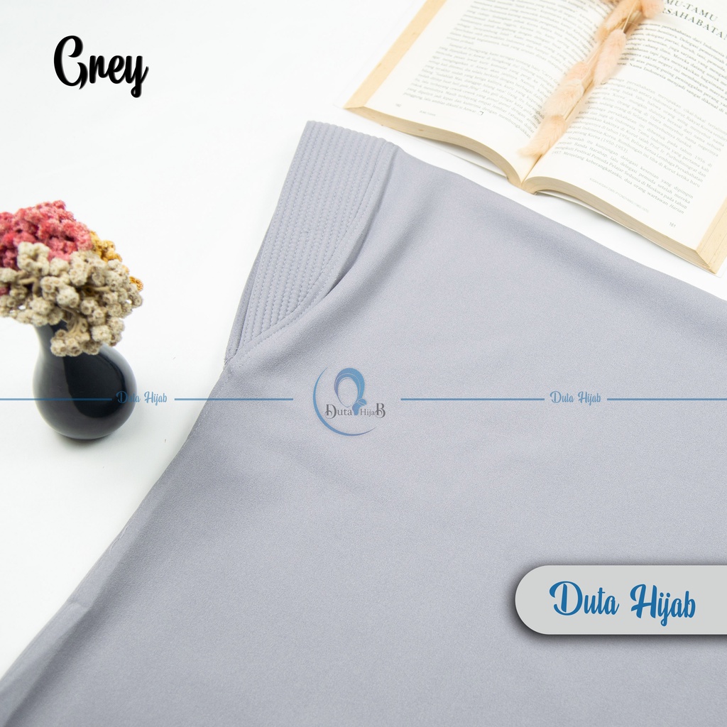 Jilbab instan / Hijab bergo maryam SIMPLE PAD JUMBO L murah (TANPA TALI)-Grey