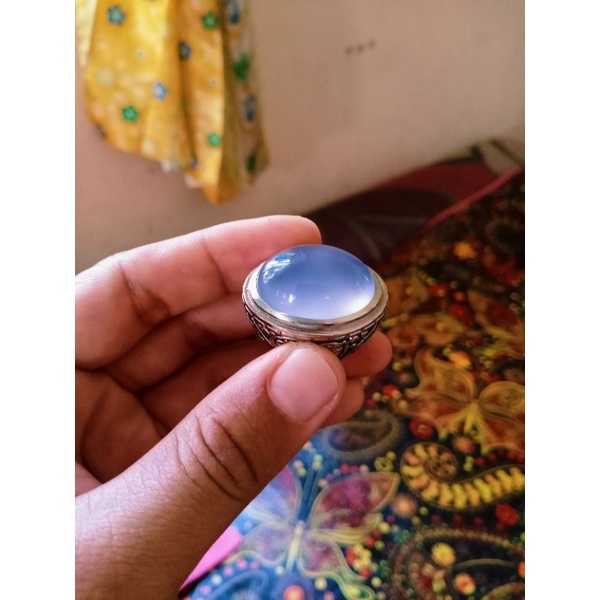 Natural Blue Mizone asli Baturaja Ring Perak