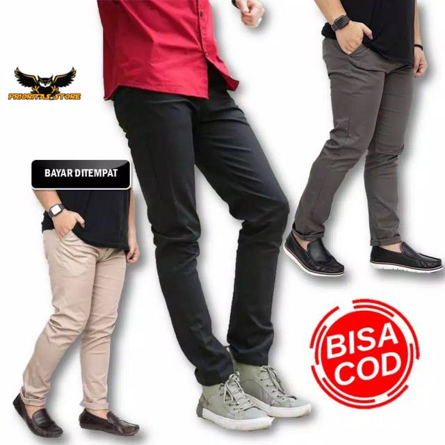 PROMO 8.8 || CELANA PANJANG RIB SKINNY GREY BLACK CREAM MOCCA