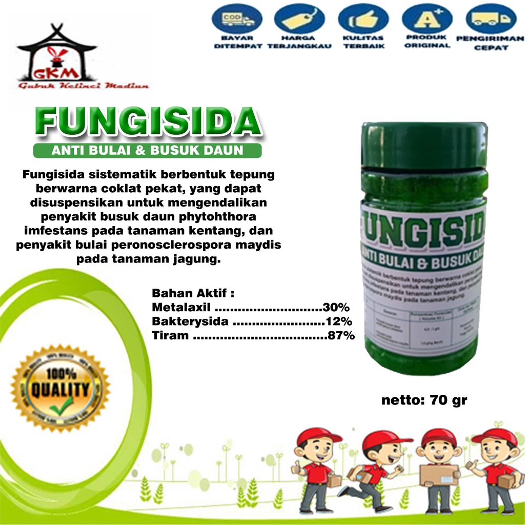 Fungisida Anti Bulai dan Busuk Daun 70 gr