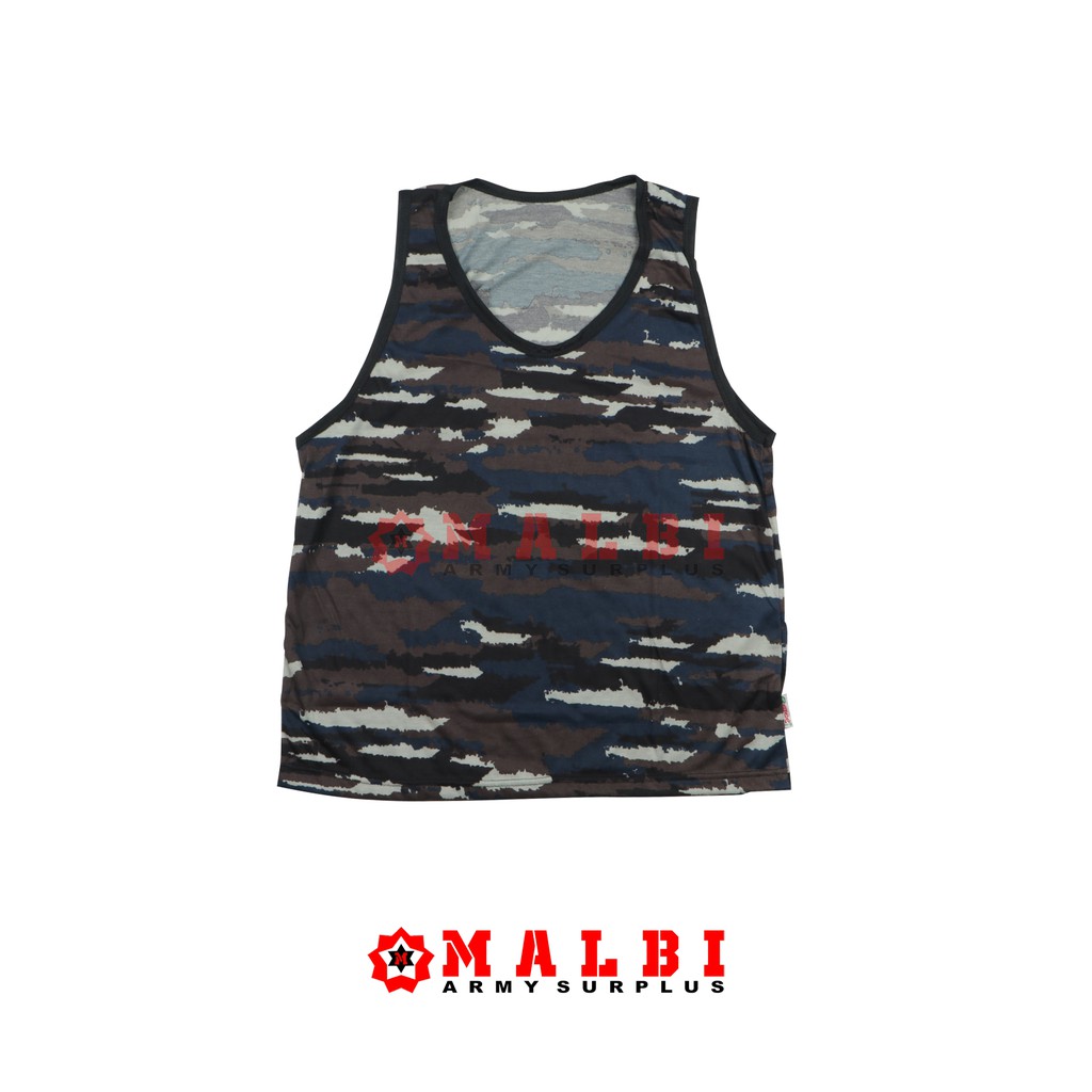 Kaos Singlet Loreng TNI AL Kaos Oblong Tanpa Lengan Kartika