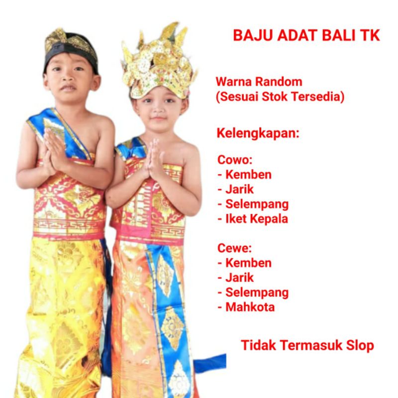 Baju Adat Bali Anak TK dan SD couple