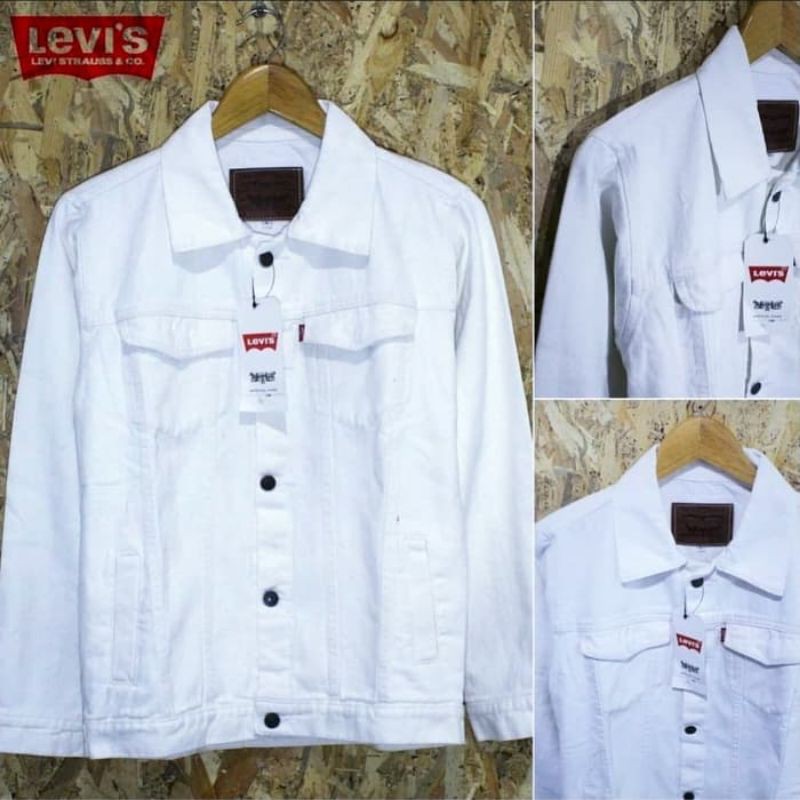 Jaket Jeans Pria Levis Putih Keren Terbaru - Jacket Distro Denim
