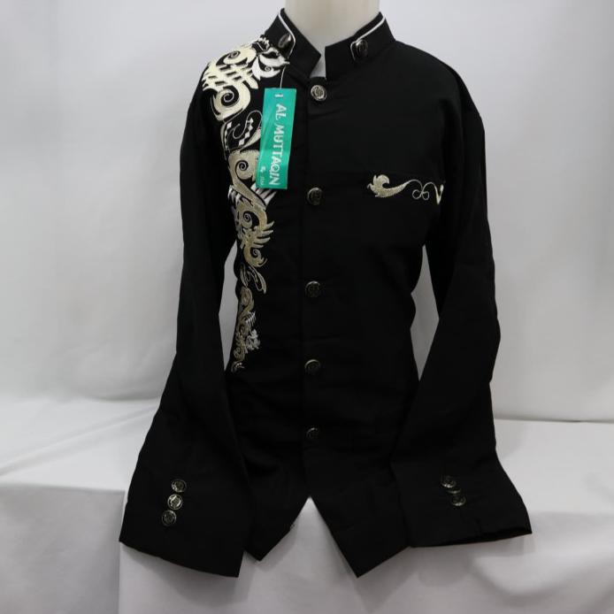 Baju Koko Jasko Jas Koko Muslim Anak Laki - laki Lengan Panjang Baru - Hitam, 13-14 tahun KAD6