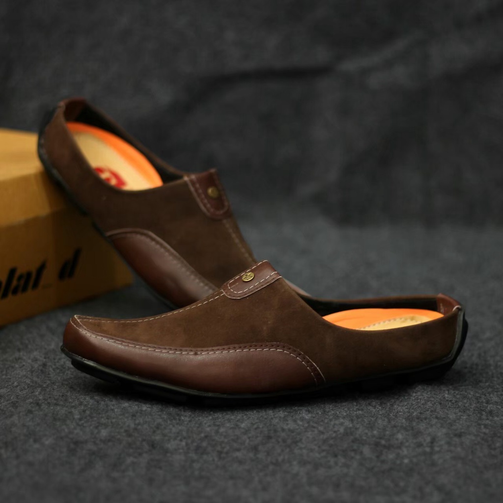Sepatu Sandal Bustong Sepatu Slop Pria Sepatu Jalan Pria Sandal Slide Cowok Sepatu Kulit Pria