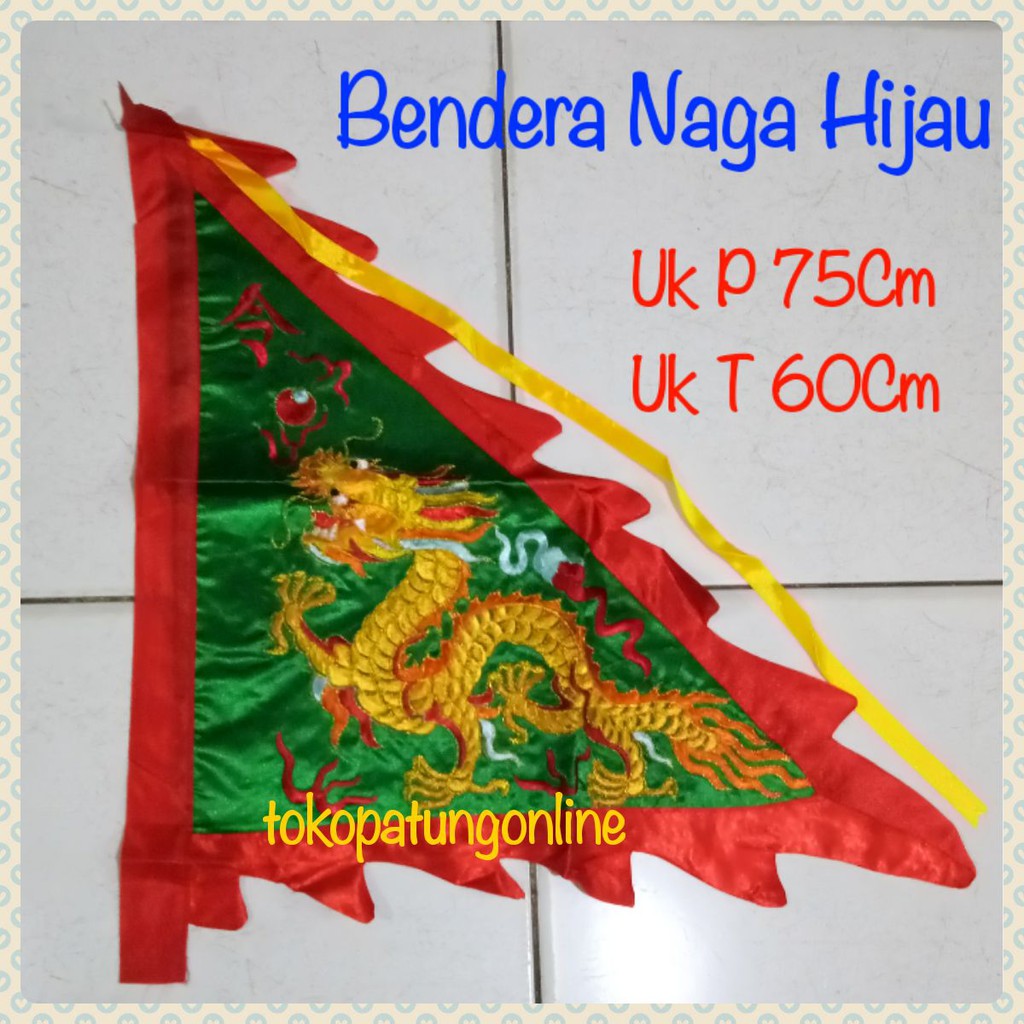 Bendera Naga Bordir Import Hijau 01