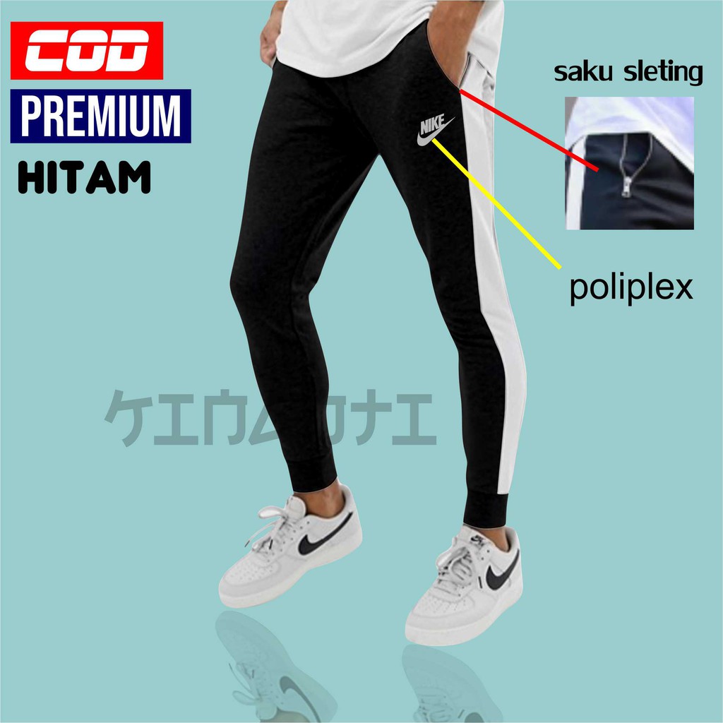 CELANA JOGGER PRIA LIST PINGGIS untuk santai olahraga lari jogging tidur sangat nyaman di pakai TRAINING TRINING TERENING TRINING CEKLIS