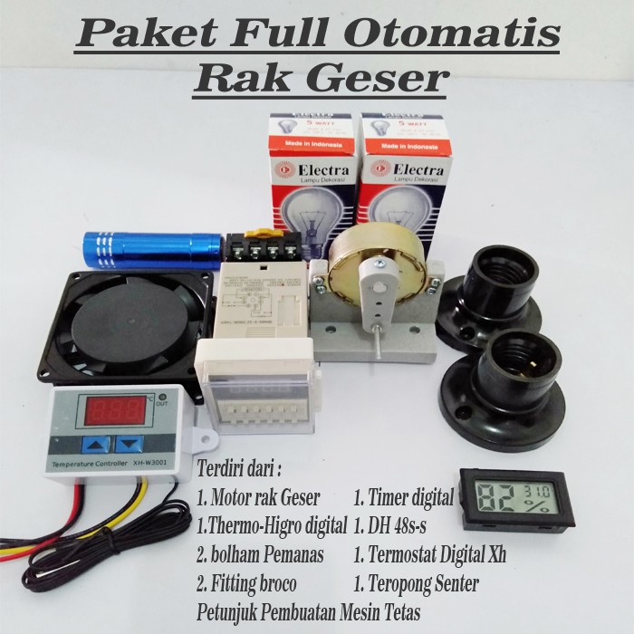 Paket Lengkap Full Otomatis Rak Geser Mesin Tetas Telur Penetas Telur Ayam Bebek Burung Puyuh