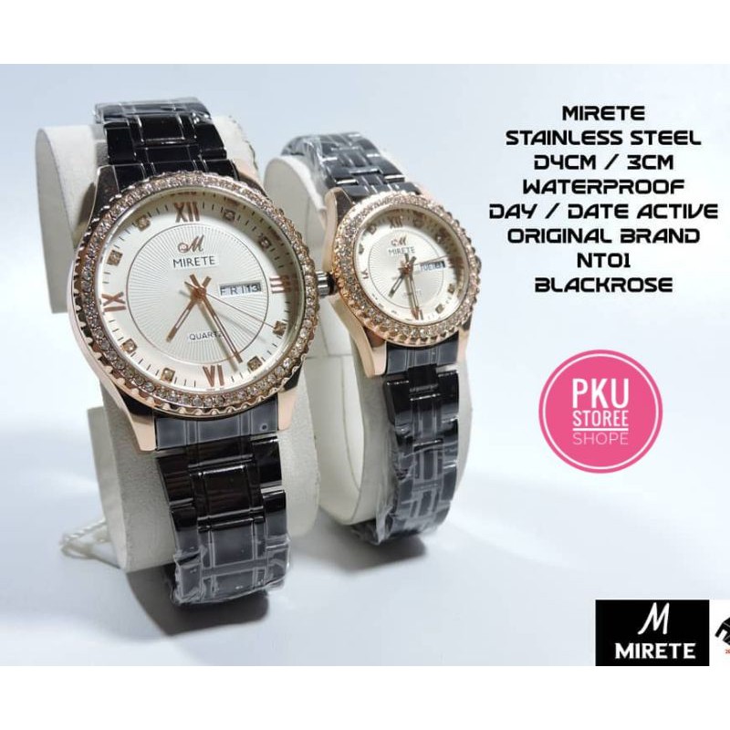 JAM TANGAN WANITA MIRETE ORIGINAL RANTAI STAINLIS STILL TAHAN AIR