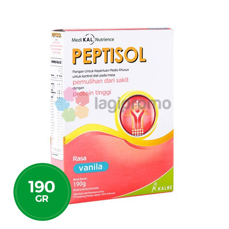 

Kalbe Peptisol Vanila 189 gr Susu Nutrisi Tinggi Protein Rendah Residu