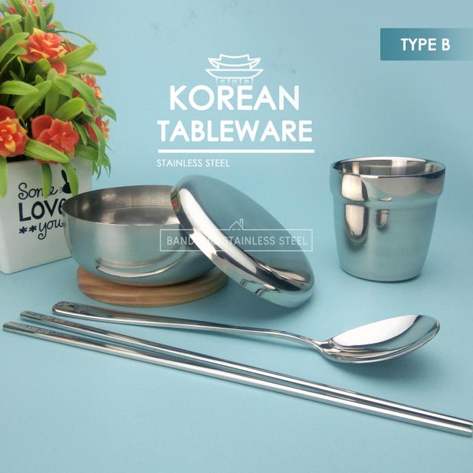 Jual Korea Set Mangkok Nasi Sendok Sumpit Korea Gelas Korean Set