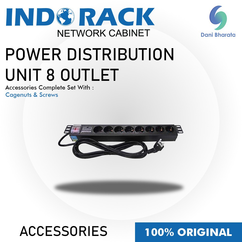 Indorack Aksesoris Power Distribution Unit 8 Outlet