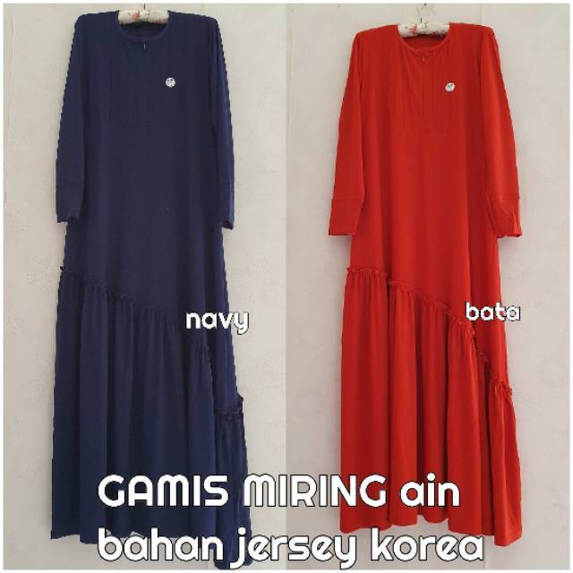 Gamis ain - gamis jersey serut miring