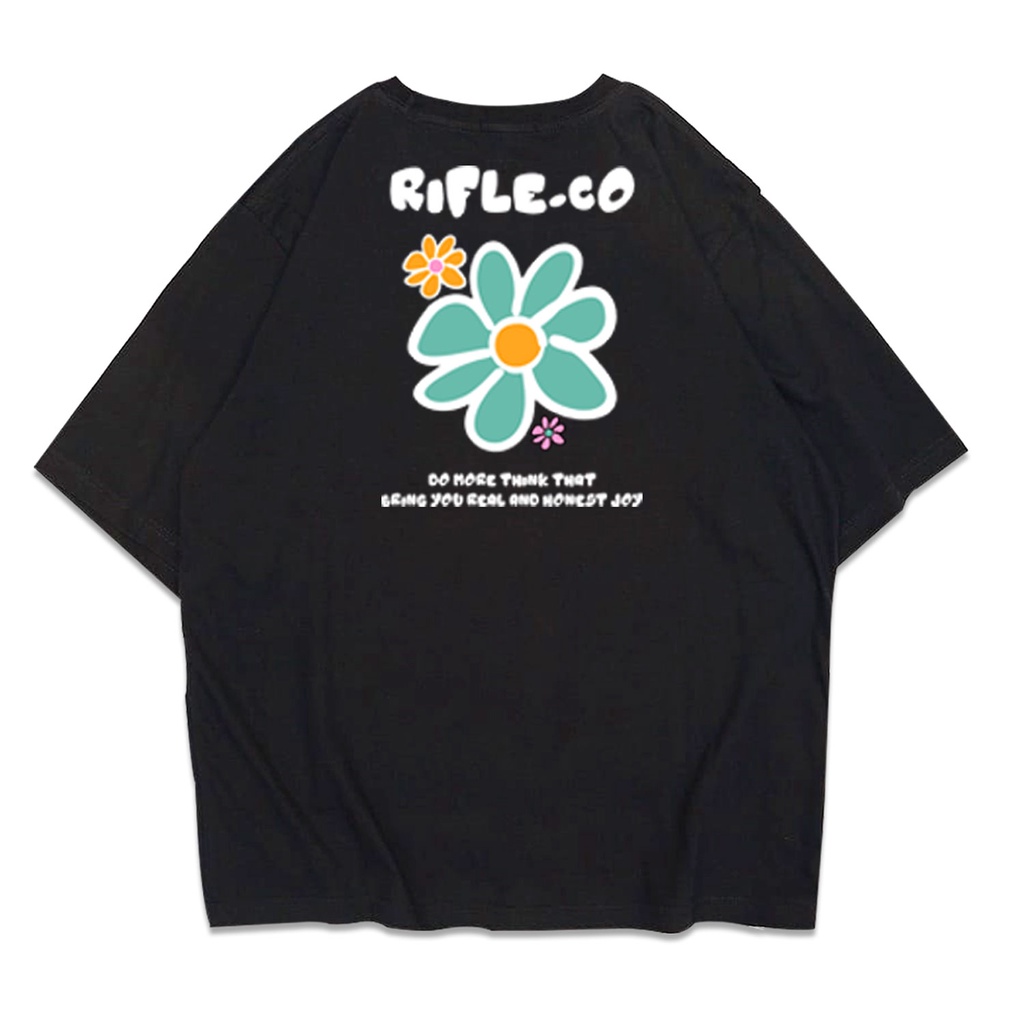 Rifle.co T-shirt black Mint Flowers