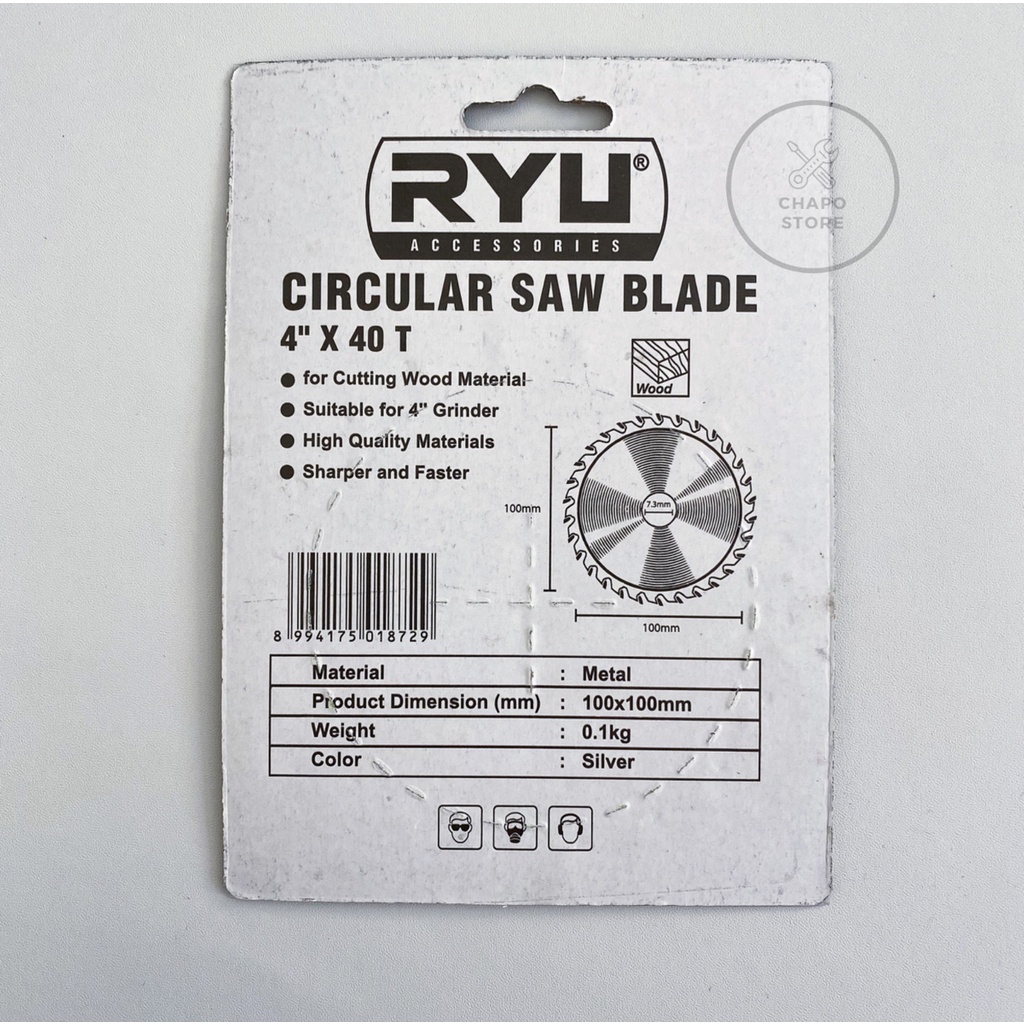 Ryu circular saw blade 4&quot; inch 40t mata gerinda potong kayu