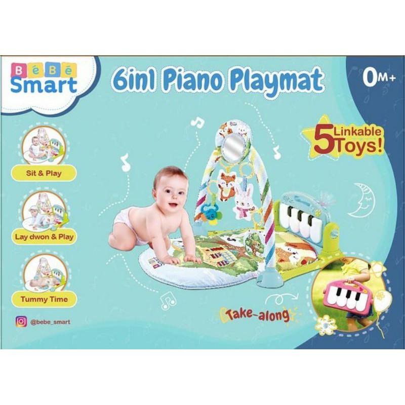 Bebe Smart 6in1 Piano Playmat Playgym Piano Makassar