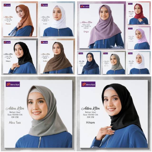 HIJAB SEGIEMPAT ADIVA KLIM || NIBRAS HIJAB
