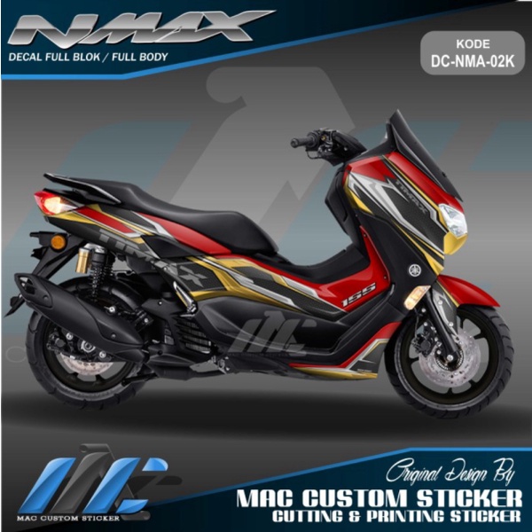 Unik DECAL NMAX NEW - STIKER FULL BLOK NMAX 2020 - DC NMA 02 - MOTOR MERAH - 02K DOFF Murah