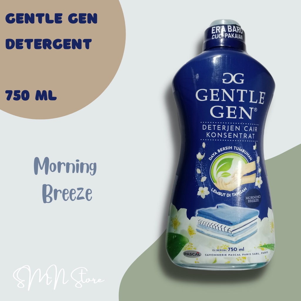 (FREE BUBBLE WRAP + Packing Dus) Gentle Gen Morning Breeze Detergent Tumbuhan Cair 750 ml
