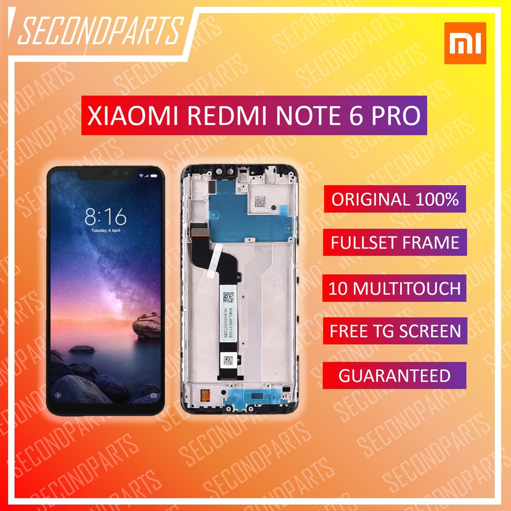 LCD FULLSET FRAME XIAOMI REDMI NOTE 6 PRO ORIGINAL COPOTAN