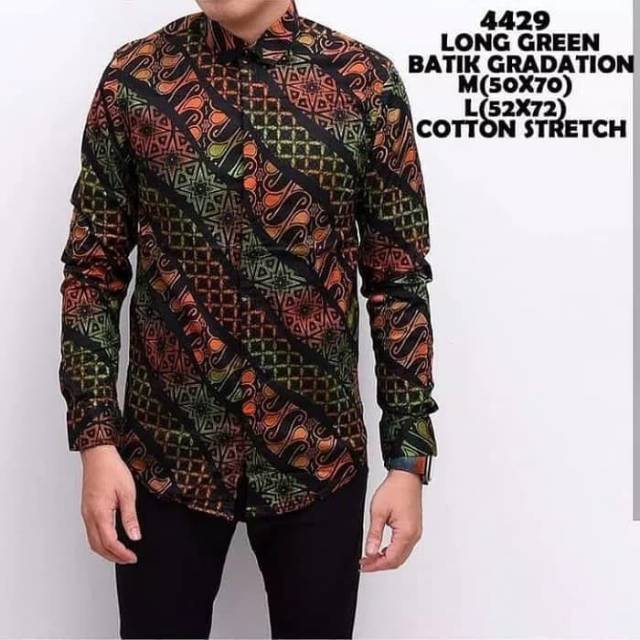 KEMEJA PRIA BATIK GRADASI LENGAN PANJANG
