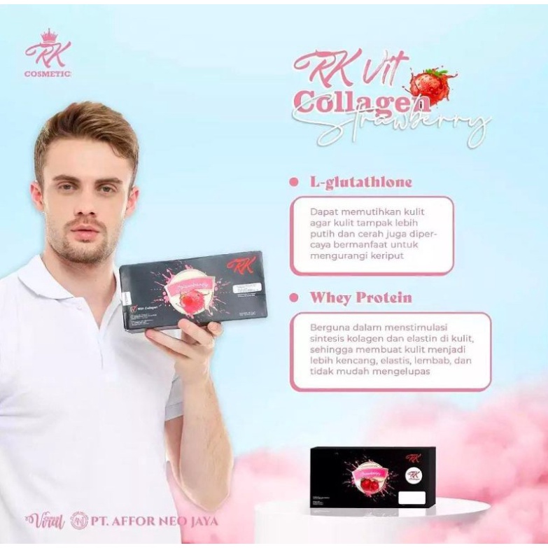 VIT COLLAGEN RASA STRAWBERRY RK GLOW ORIGINAL BPOM