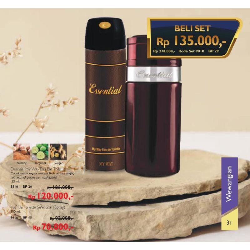 Essensial PARFUME/PARFUM/MINYAK WANGI IMPORT PRIA COWOK TAHAN LAMA 24 JAM EDT FOR MEN MY WAY