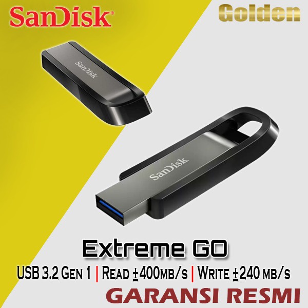 SANDISK Extreme GO USB 3.2 Flashdisk 64GB 128GB 256GB Original Garansi Resmi