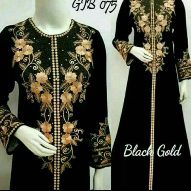 Gamis Abaya Black gold