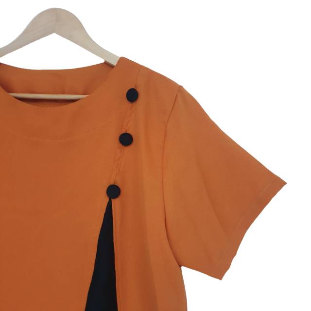 Real Pict - Atasan wanita / blouse wanita / blouse jumbo wanita / blus jumbo Calista L DAN XL / XXL-7