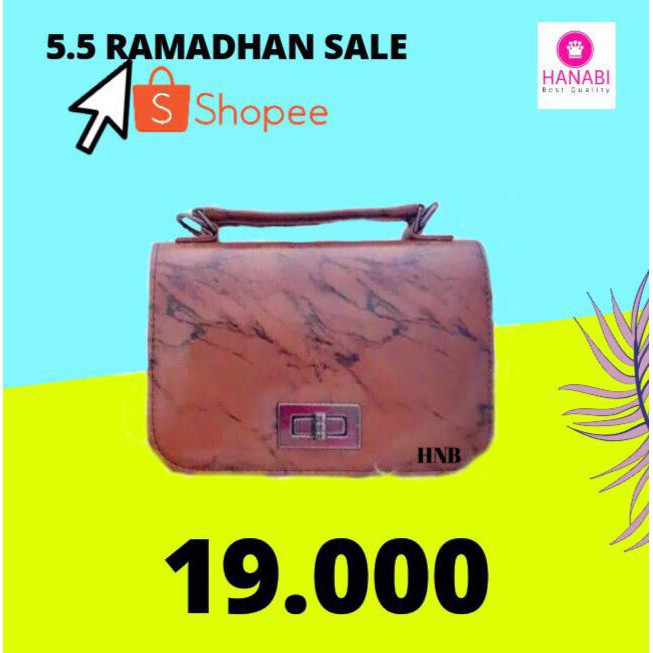Gadisshop tas selempang import MARBLE MARIABELLE tas kondangan tas murmer