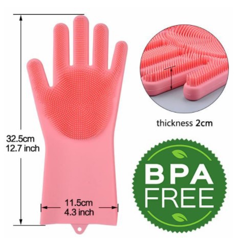 [SARUNG TANGAN ] -Funbaky Sarung Tangan Sikat Mencuci Magic Silicone Gloves - E034