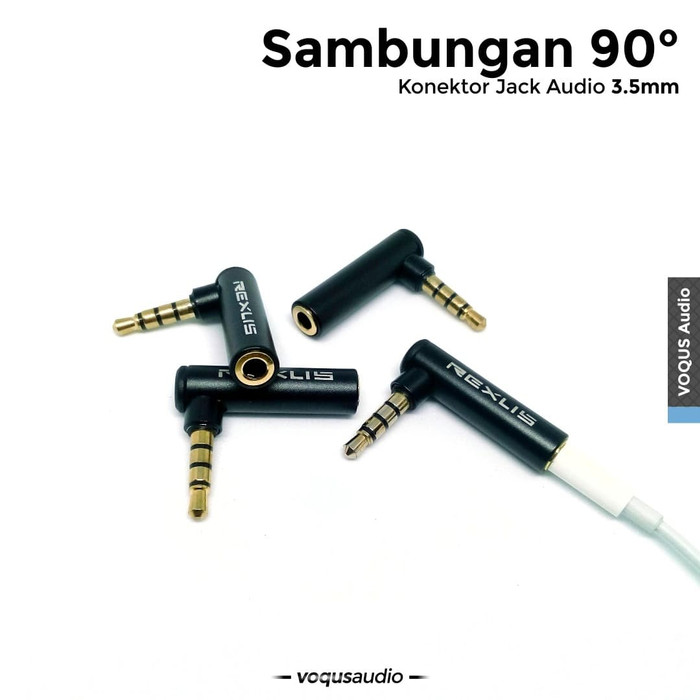 Jual Rexlis Sambungan Jack Earphone 90 Derajat 35mm Non Konversi Headset Murah