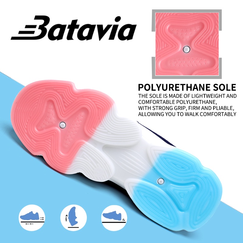 (COD)Batavia Sepatu Kanvas baru sepatu wanita olahraga rajut premium bernapas bebas biaya kirim Batavia Fashion Shoes Fashion Sport  A111