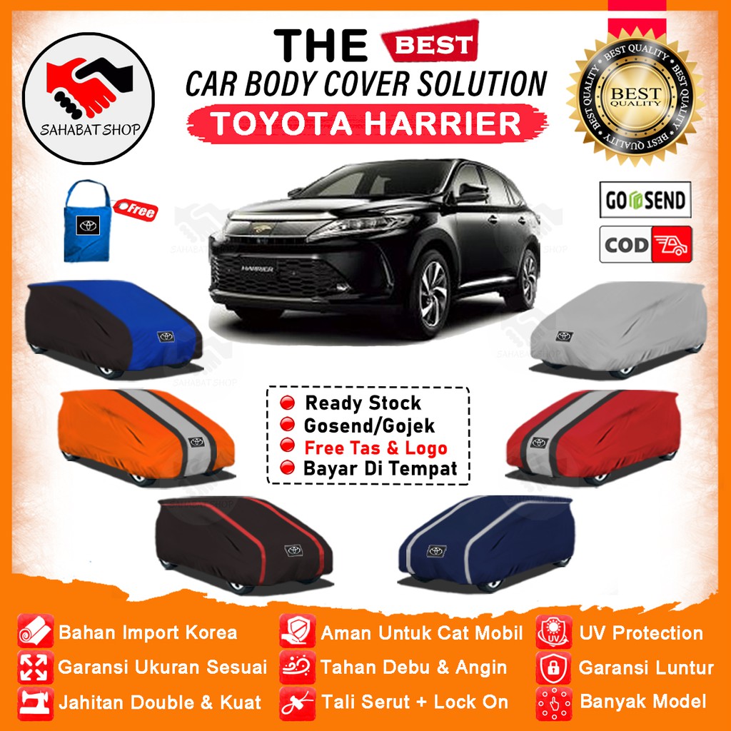 Sahabat Body Cover Mobil Harrier / Sarung Penutup Toyota Harier Outdoor / Selimut Tutup Mantel Pelindung Mantol Jas Kerudung Pembungkus Kerodong Terpal Kelambu Mobil Harrier Waterproof Anti Air Model Orange