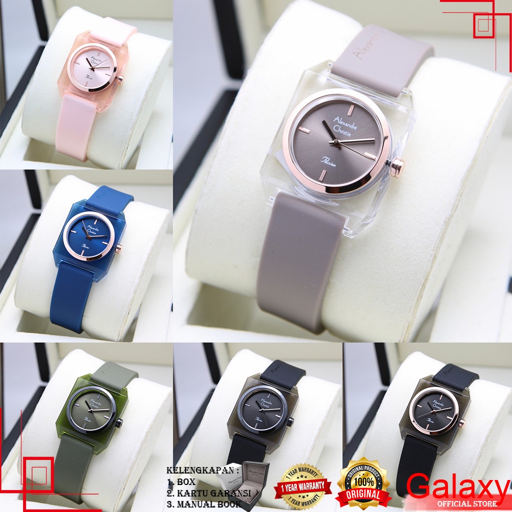 ALEXANDRE CHRISTIE JAM TANGAN WANITA ALEXANDRE CHRISTIE ORIGINAL GARANSI RESMI 1 TAHUN AC 2985 RUBBE