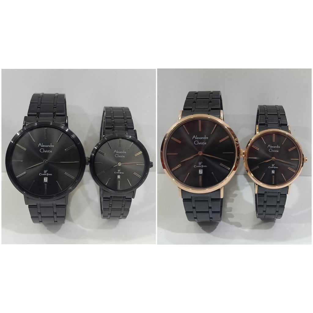 Jam Couple Alexandre Christie AC8597 AC 8597 Original Garansi Resmi Alexander Christie Free Baterai