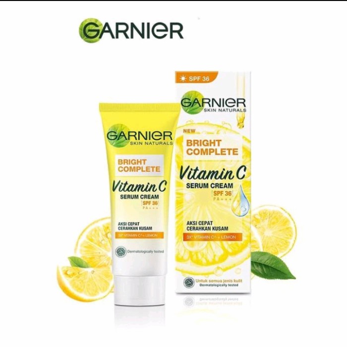 Garnier Bright Complete Vitamin C Serum Cream UV/ Garnier Bright Complete Vitamin C Serum Cream SPF 36+ / Garnier Bright Complete Vitamin C Yoghurt Sleeping Mask Night