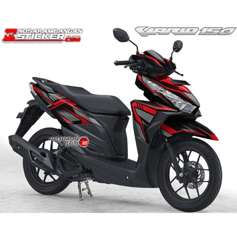 Stiker Decal Motor Honda Vario 150 Full Body Merah Abu abu Grafis Racing Team Sticker Custom Variasi