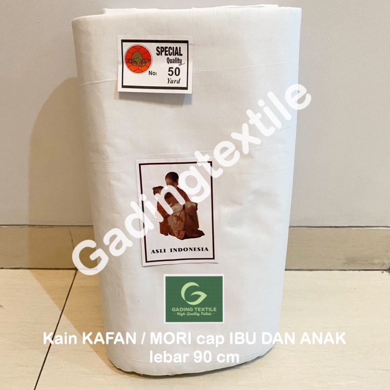 ( per setengah meter ) kain kafan mori katun putih jenasah jenazah high quality CAP IBU DAN ANAK ossin meteran lebar 90 cm bahan craft kerajinan jumputan batik membatik tulis ecoprint saringan kopi teh pembungkus tahu cheese cloth keju hampers hamper