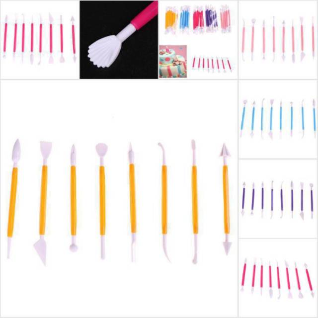 8pcs / 14 pcs alat ukir bunga sabun.warna random