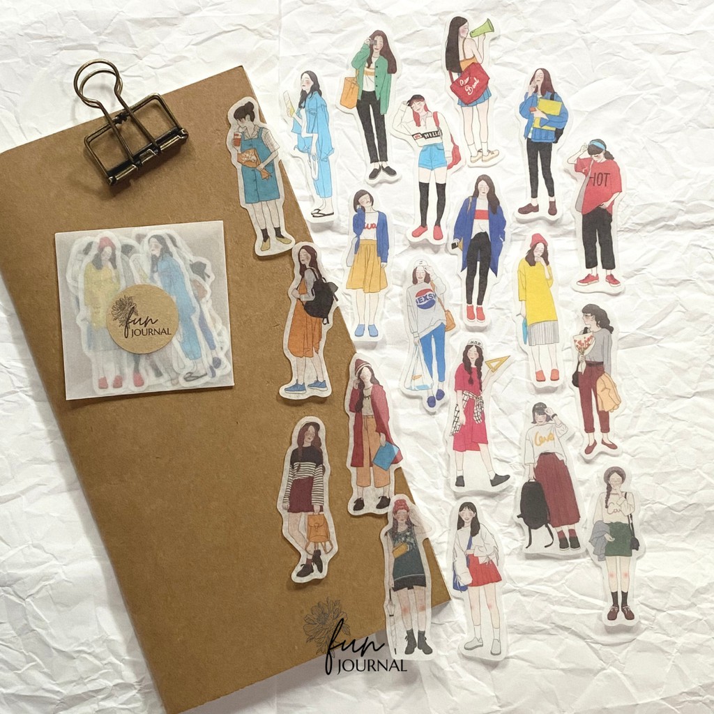 

GIRL STYLE STICKER STIKER PACK UNTUK JOURNAL JURNAL PLANNING PLANNER SCRAPBOOK DIY BUJO