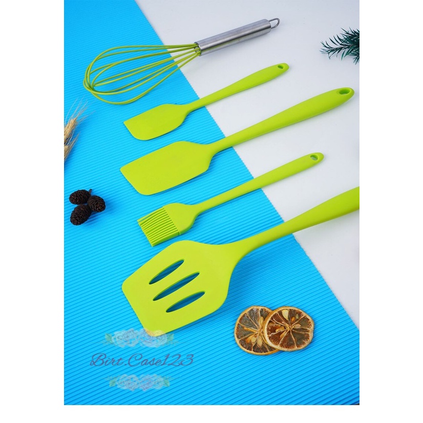 RT81 ALAT MASAK BAHAN SILIKON SILICONE UTENSIL SPATULA COOKING BAKING PROPS SET 5PCS PERALATAN MASAK 5 IN 1 TAHAN PANAS BPA FREE BC6218