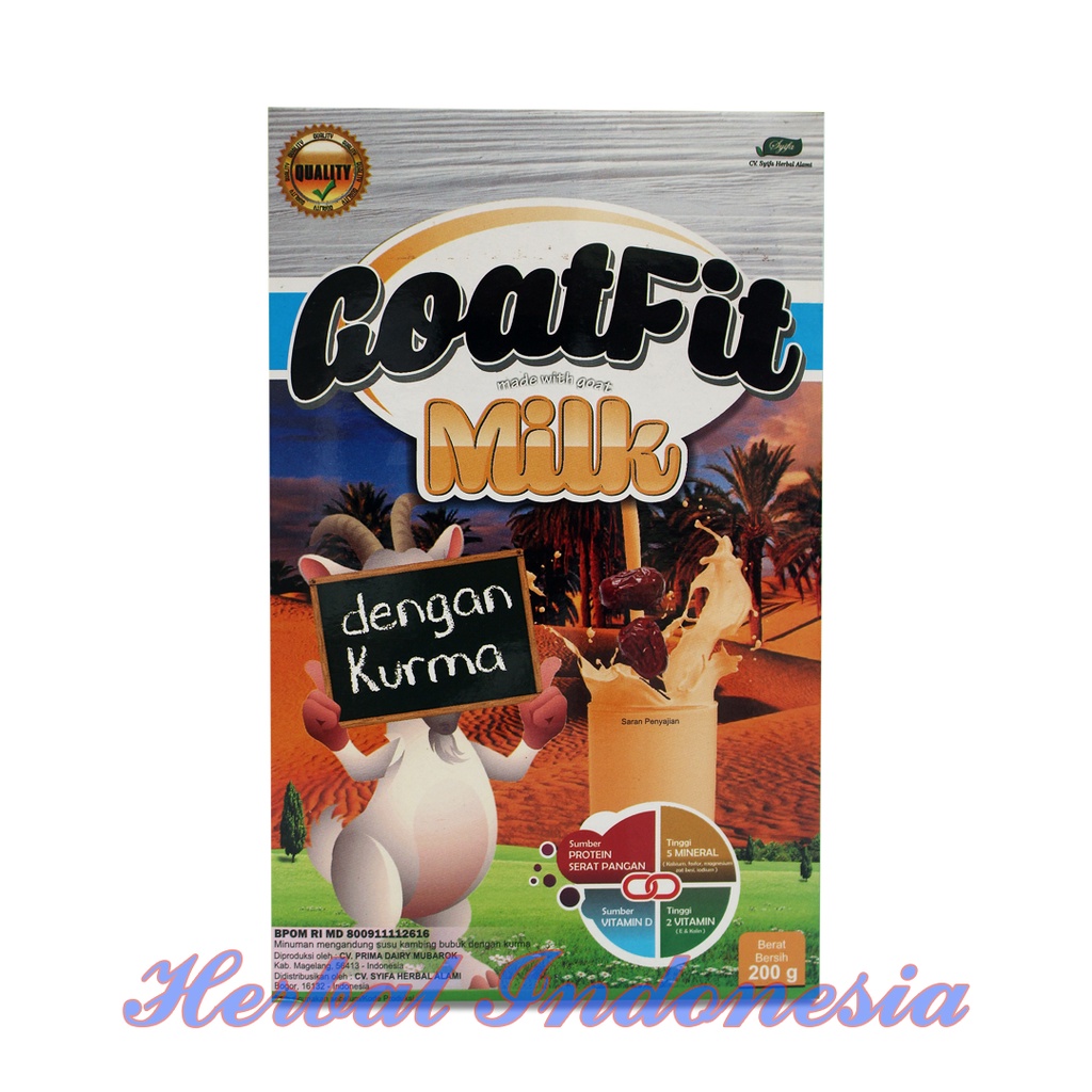 Susu Goatfit Milk Plus Kurma 200gr - Susu Kambing Goatfit Made With Goat fit KURMA