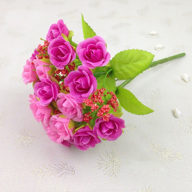COD BUNGA ROSE  BUNGA TANGKAI PLASTIK BUNGA ARTIFISIAL BUNGA PAJANGAN IMITASI  BUNGA HIASAN BT9002-ROSE