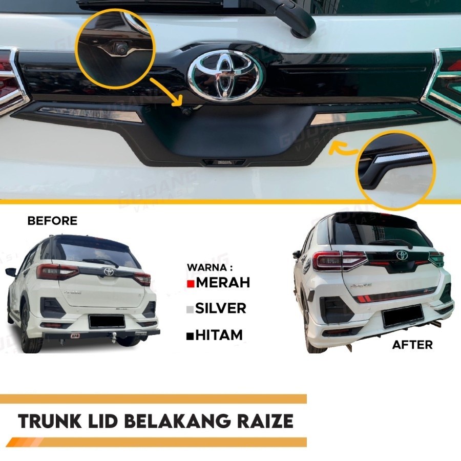 Cover Trim Handle Pintu Bagasi Belakang Raize 2021 GR Sport