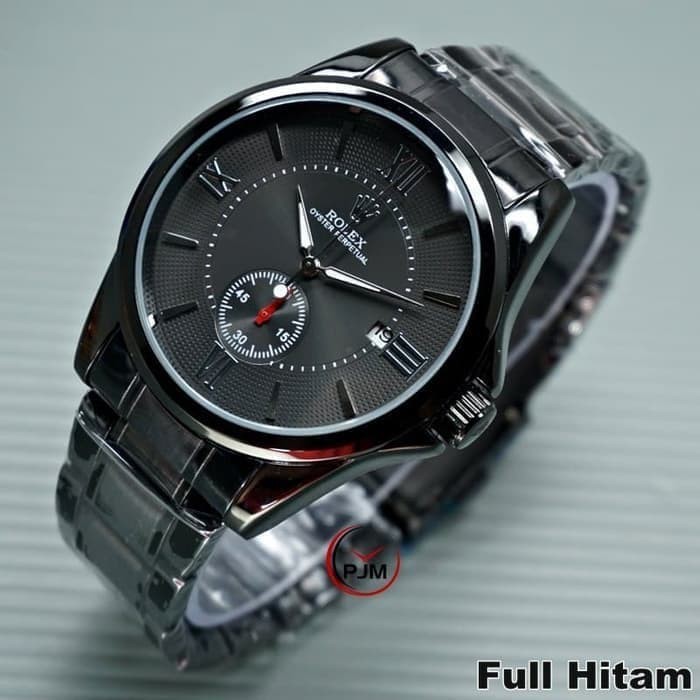 JAM TANGAN PRIA ROLEX OYSTER AUTOMATIC DETIK BAWAH - Hitam