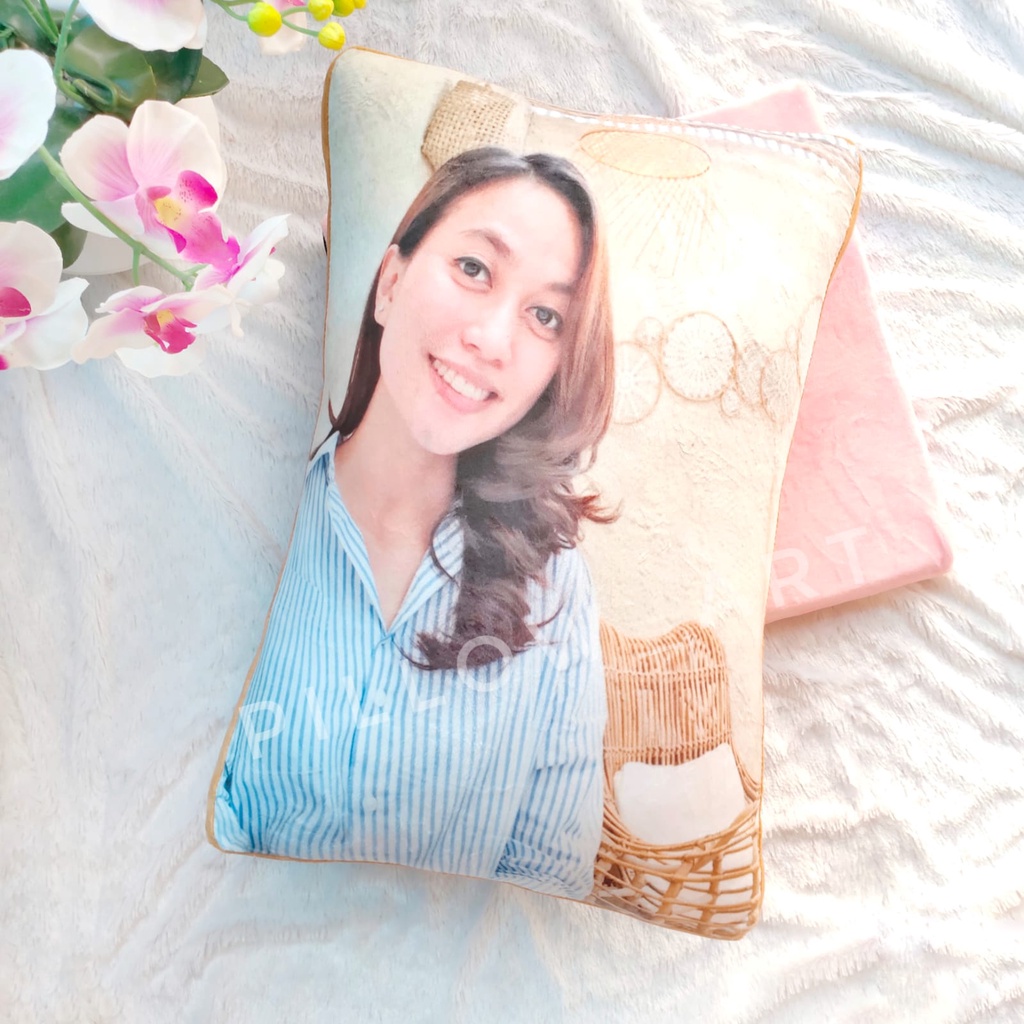 Pillowart - Bantal Custom Foto Ukuran 60x40 cm Jumbo / Hadiah - ART008